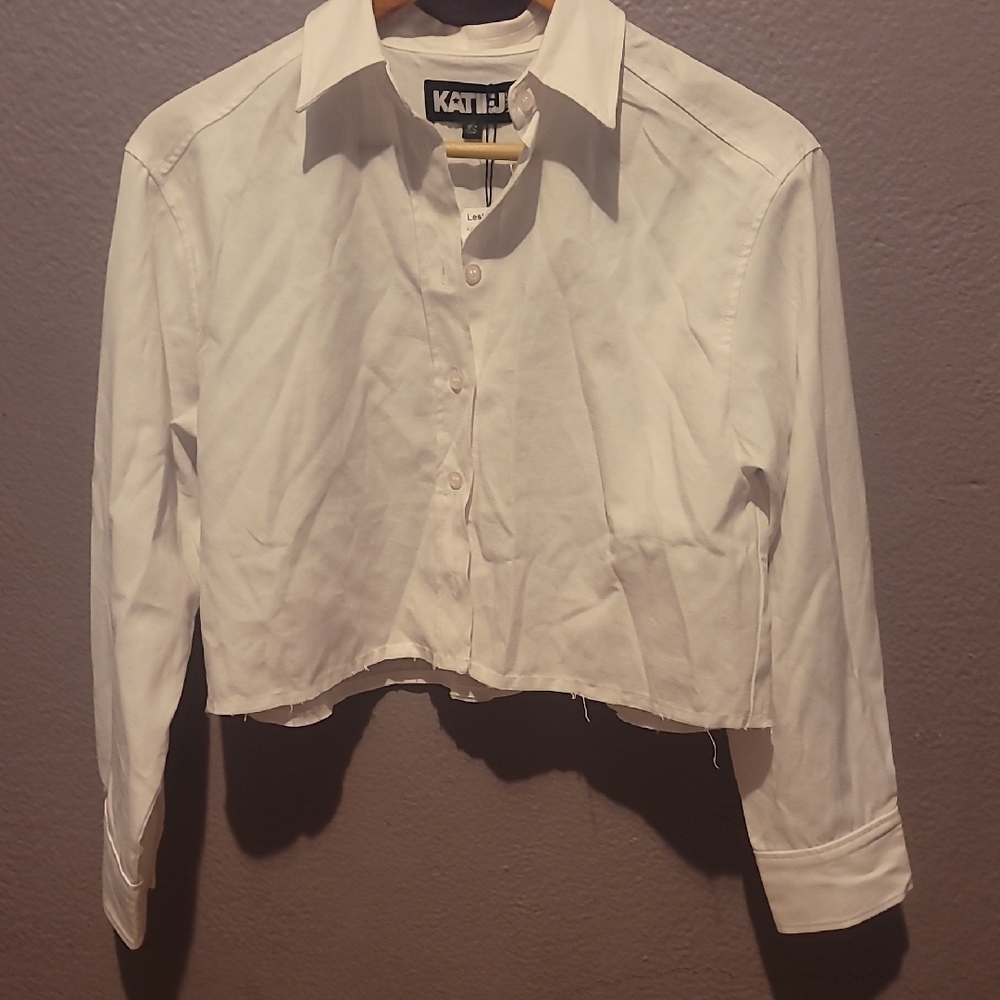Katie J NYC White Oversized Button-Down
